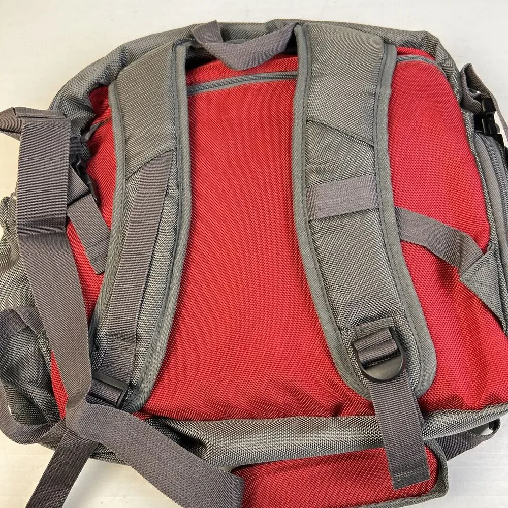 simplygood Smart Square Diaper Bag Red Insulated Backpack Zipper Compartments